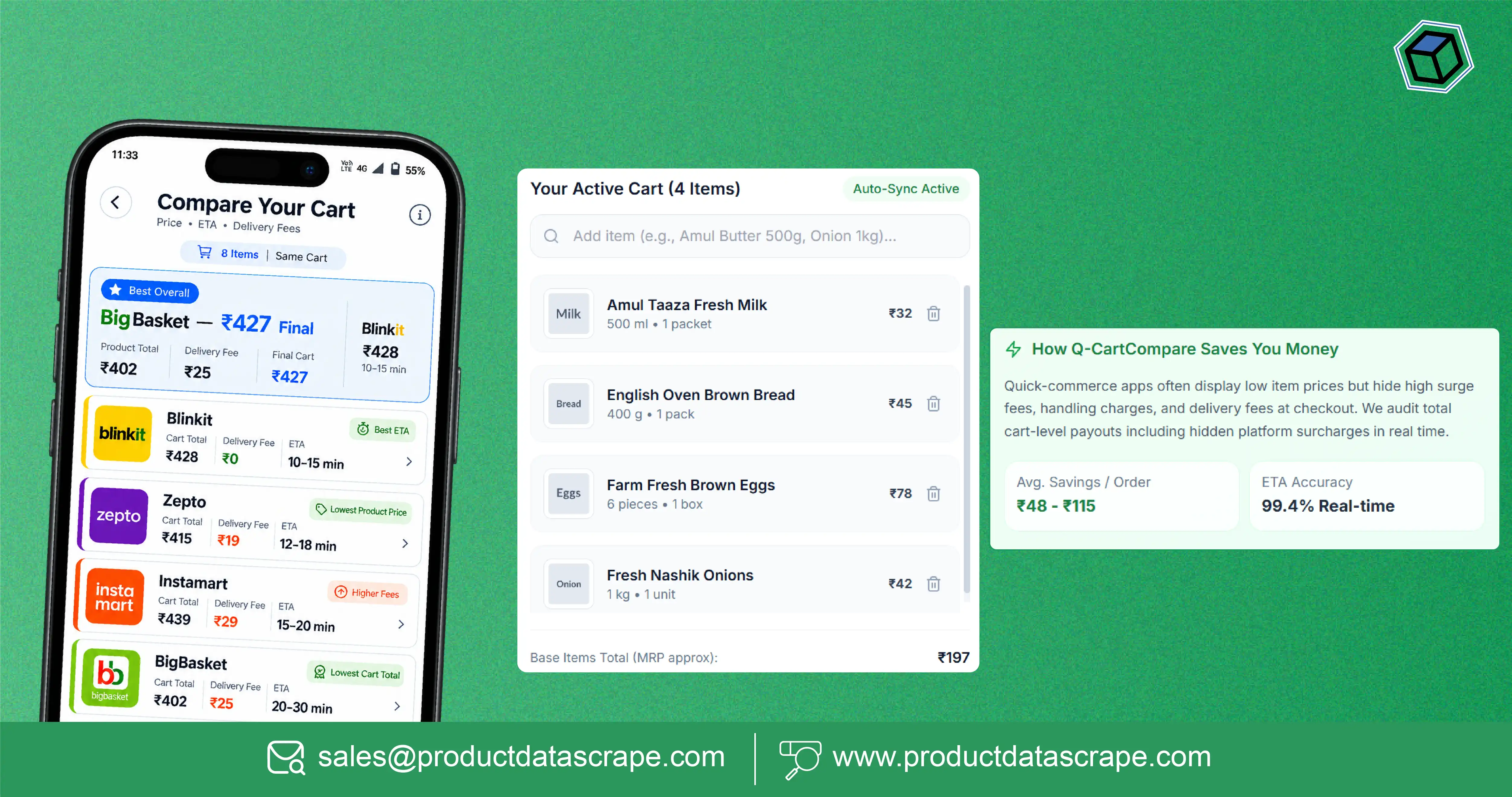 How a Quick-commerce cart-comparison app Solves Cart-Level Price